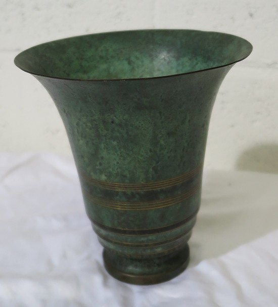 American Art Deco Bronze Vase By Carl Sorensen